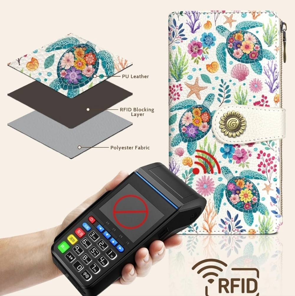 Floral RFID Blocking Wallet Case